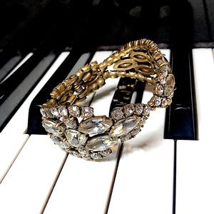 Vintage rhinestone J Crew hinged bracelet